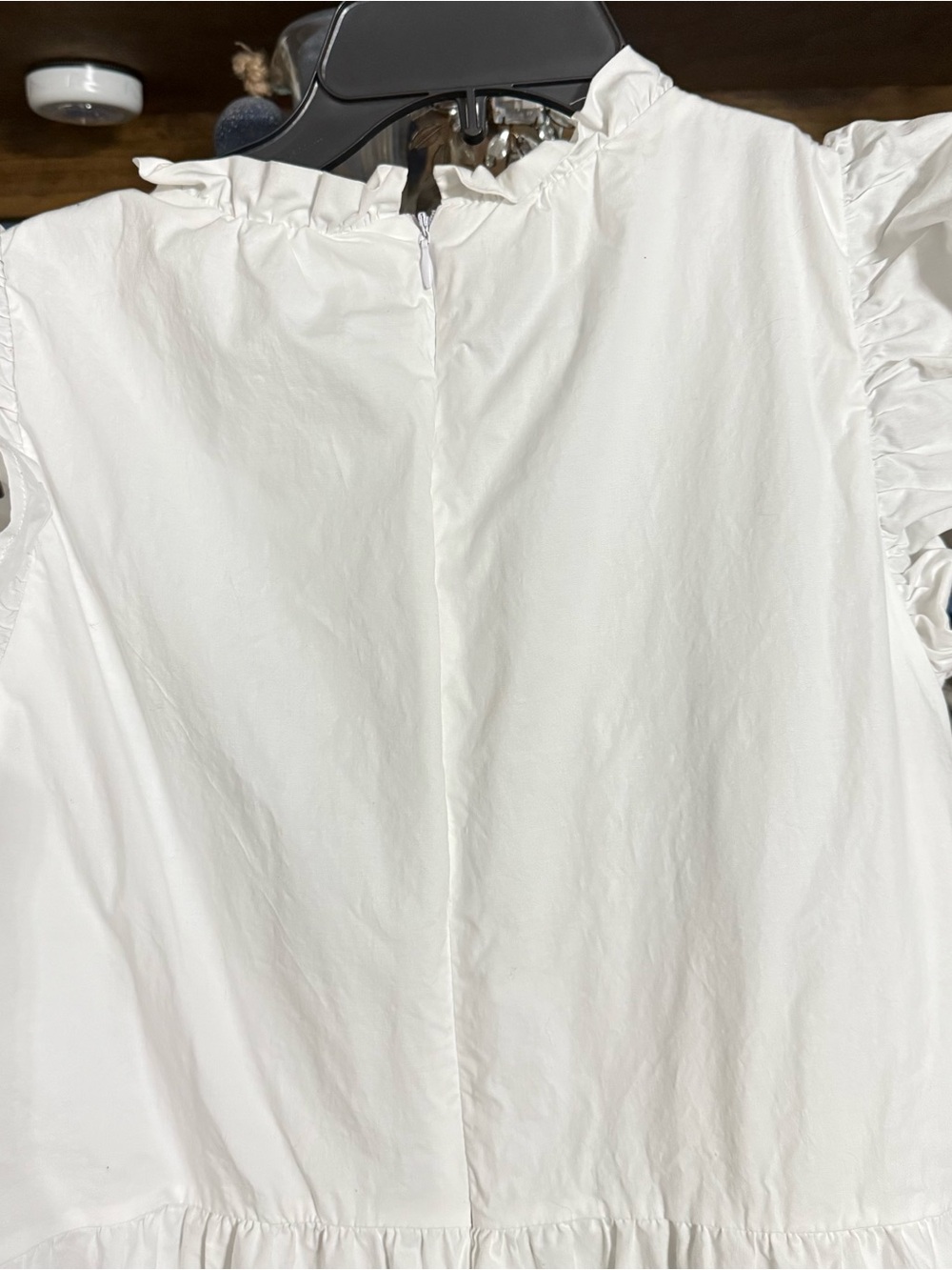crown & ivy White Ruffle Sleeve Tiered Midi Dress - Picture 6 of 8